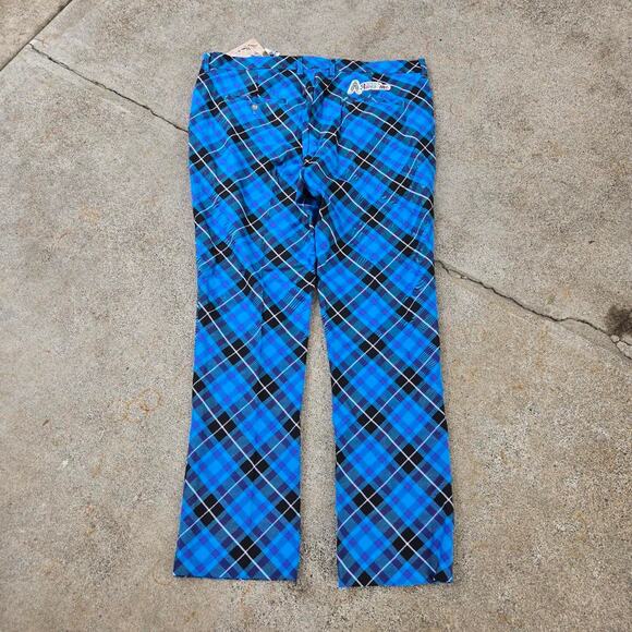 Vtg Y2k ROYAL & AWESOME Multicolor Plaid All Over Print Golf Pants 40 x 32 NWT - Picture 5 of 8